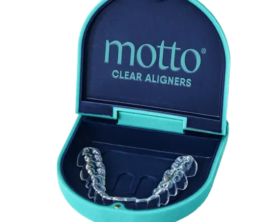 Motto Clear Aligners case with aligner