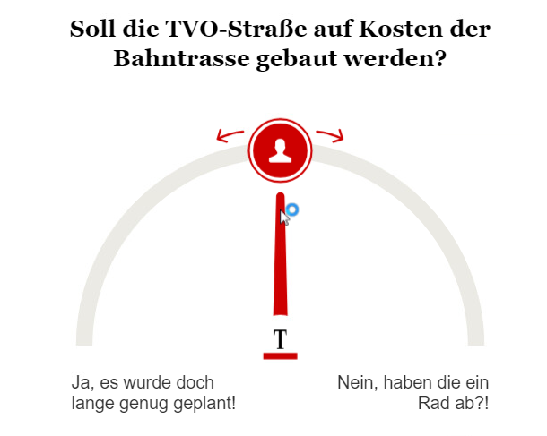 Opinary: Soll die TVO-Straße auf Kosten der Bahntrasse gebaut werden?
