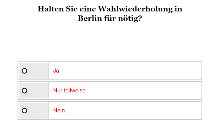 Umfrage Wahlwiederholung