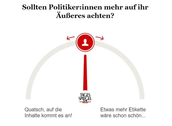 Umfrage zum Auftreten in der Politik