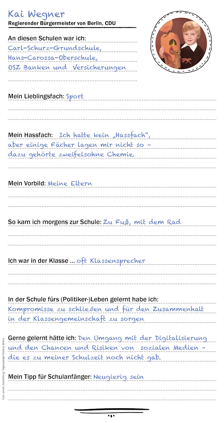 Das Checkpoint-Freundebuch (Regierender Bürgermeister Kai Wegner)