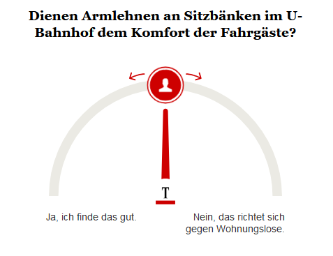 Opinary: Dienen Armlehnen an Sitzbänken im U-Bahnhof dem Komfort der Fahrgäste?