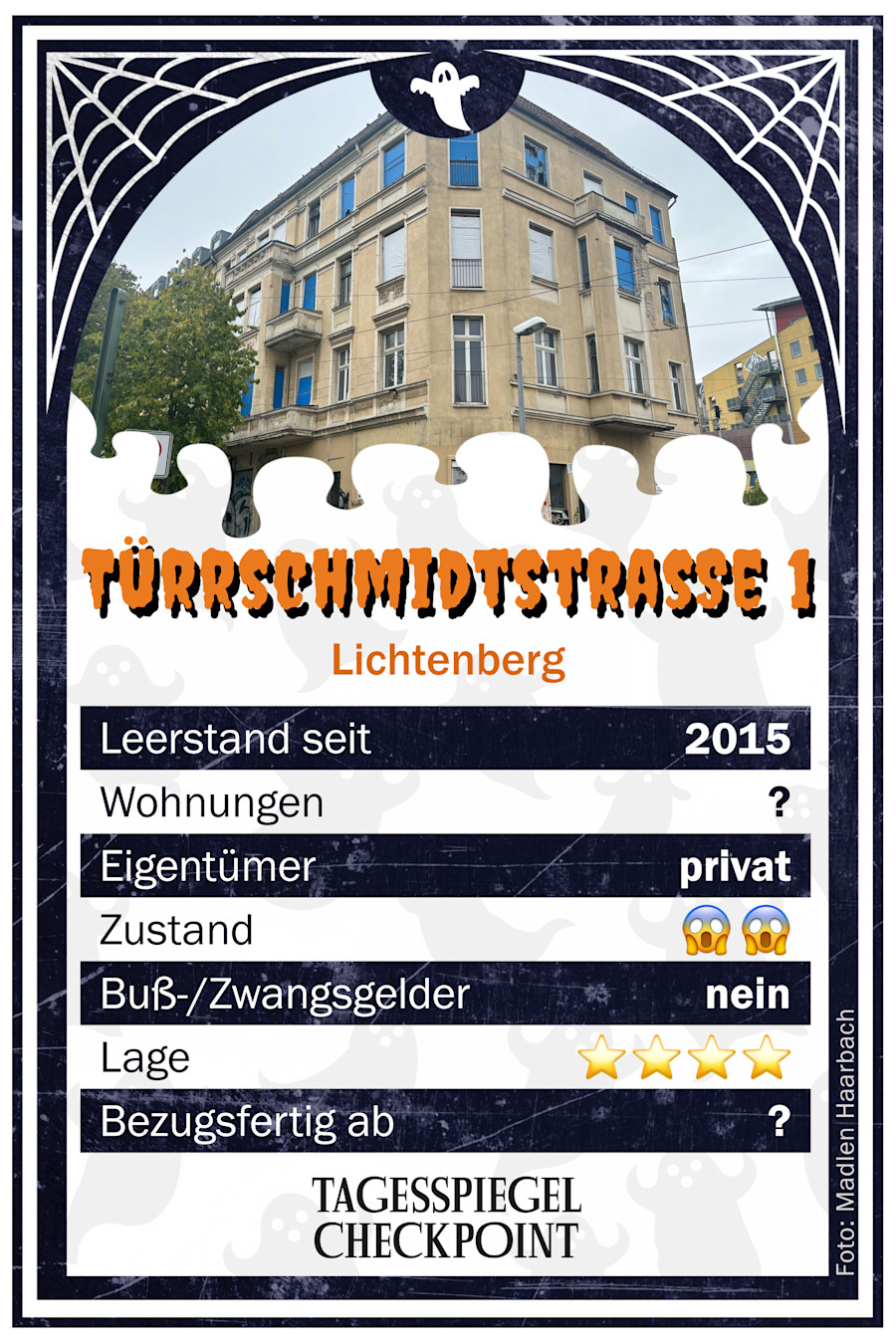 Berliner Geisterhaus-Quartett: das Lichtenberger Wohnhaus in der Türrschmidtstraße 1