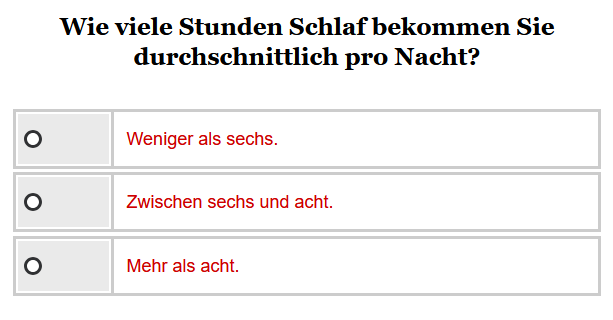 Opinary: Wie viele Stunden Schlaf bekommen Sie durchschnittlich pro Nacht?