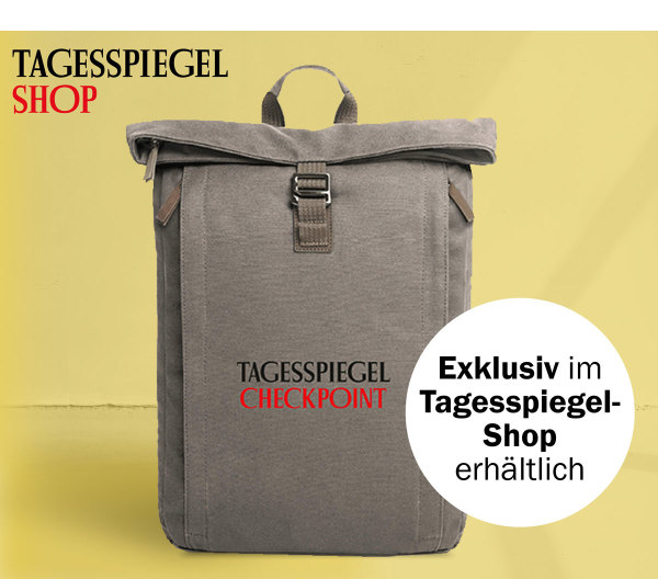 https://ar.tagesspiegel.de/r?t=https%3A%2F%2Fshop.tagesspiegel.de%2Funser-sortiment%2Fschmuck-accessoires%2Ftaschen-rucksaecke%2F6756%2Frucksack-checkpoint%3Futm_source%3Dtsp-newsletter%26utm_medium%3Dbanner%26utm_content%3Dcheckpoint-rucksack%26utm_campai