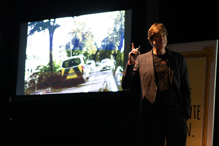 Foto: Herausgeber Lorenz Maroldt bei seiner Kiekste-Show