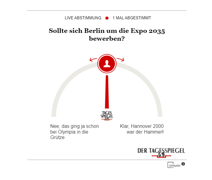 Umfrage zur Expo in Berlin 