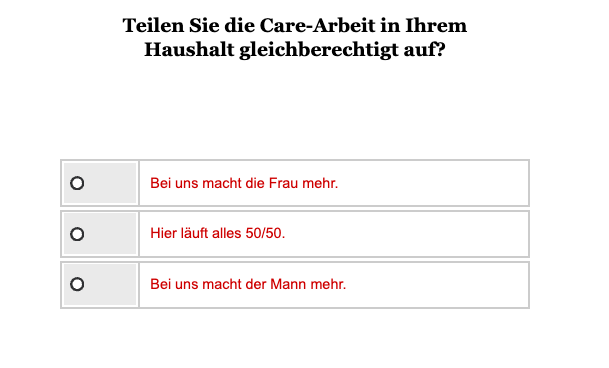 Opinary: Teilen Sie die Care-Arbeit gleichberechtigt in Ihrem Haushalt auf?