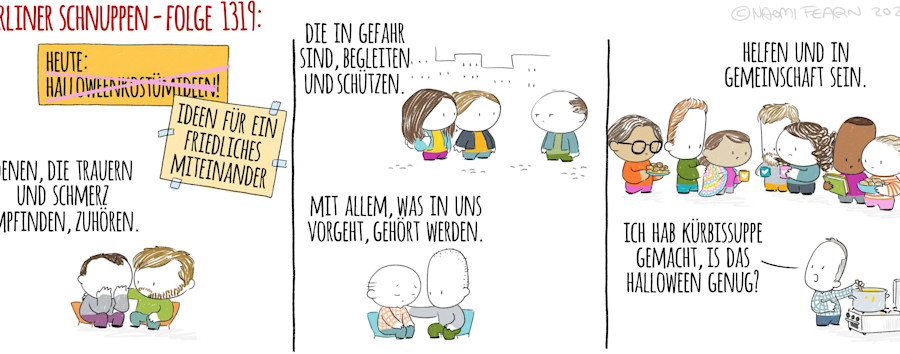 Zum Ausdrucken, verteilen und aufhängen: Die Berliner Schnuppen werben für Empathie, Austausch und Gemeinschaft