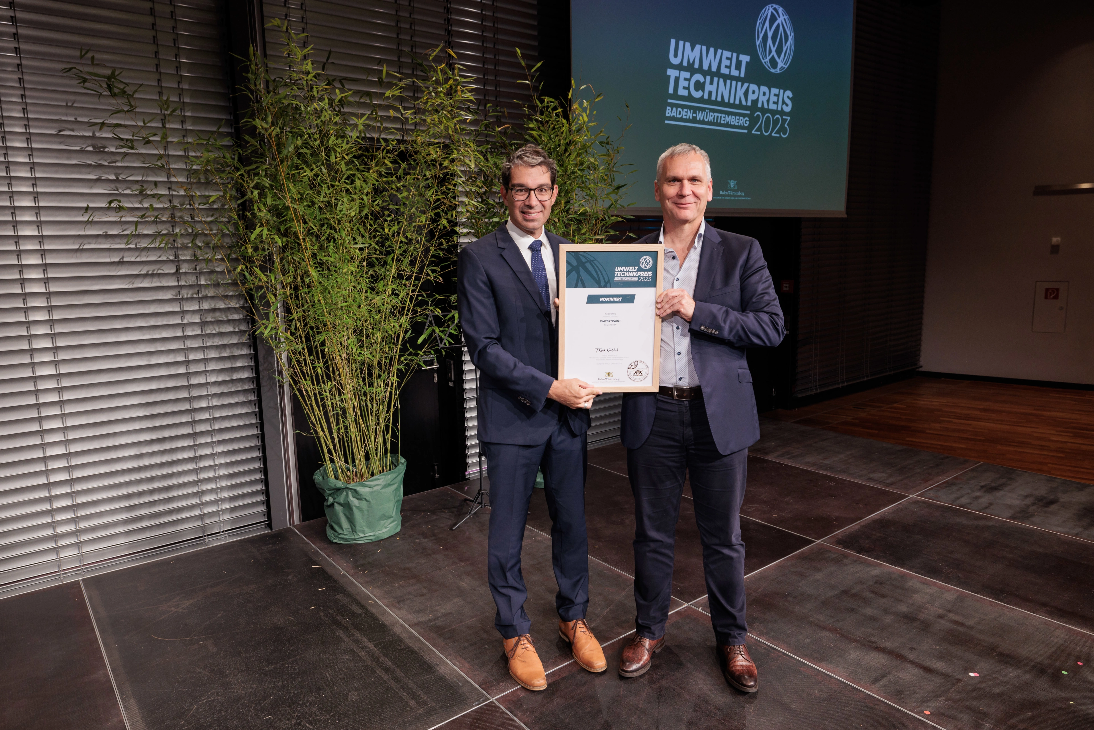 Watertrain® nominated: Baden-Württemberg Environmental Technology Award 2023