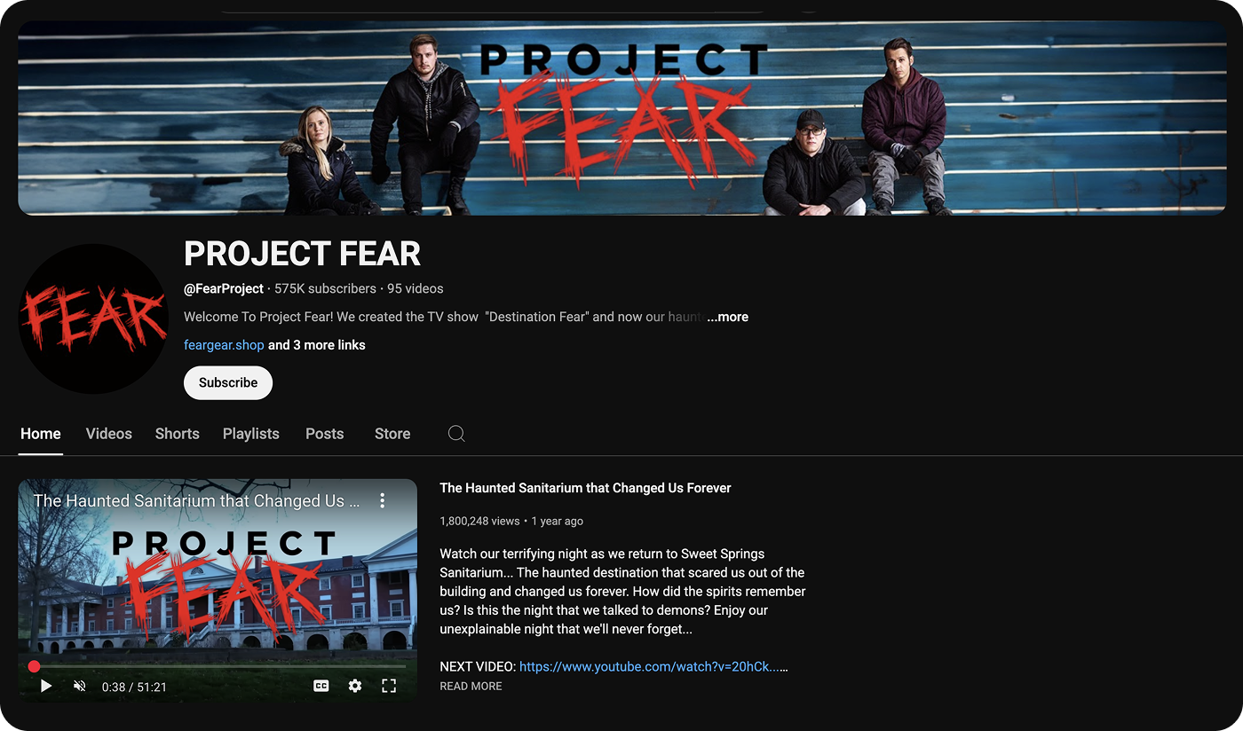 Fear Club YouTube
