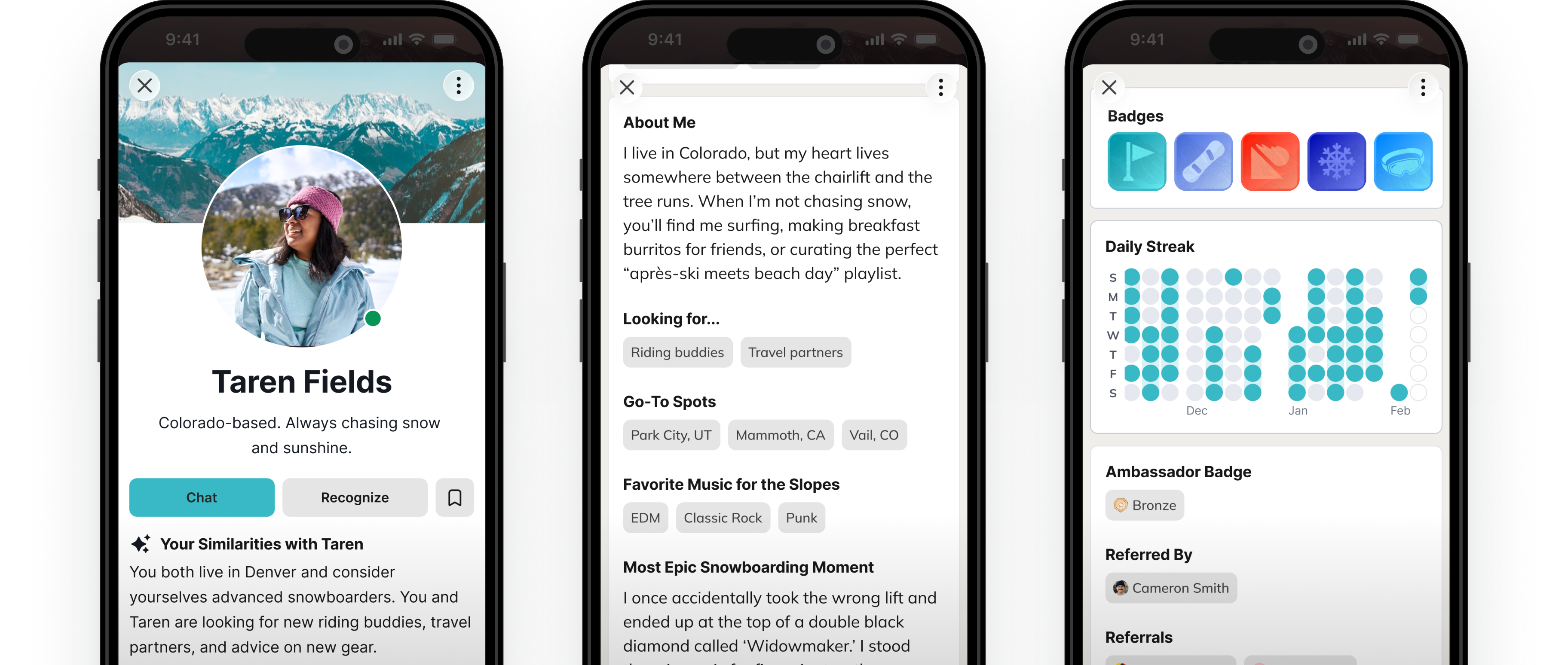 Member Profiles - showing profile cards, custom fields, and badges