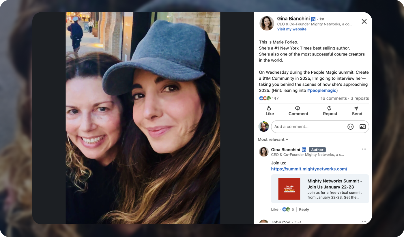 Marie Forleo and Gina