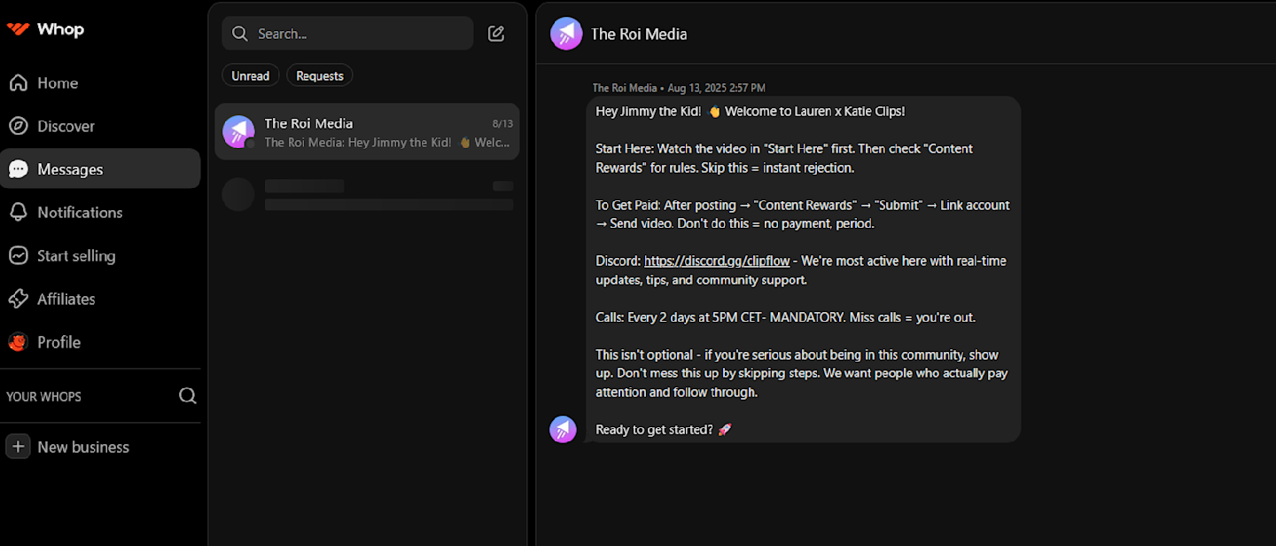Whop - Messaging