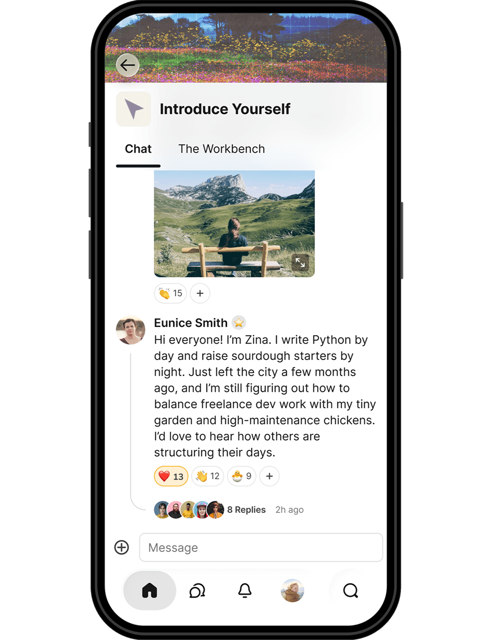 Chat interface showing real-time conversations