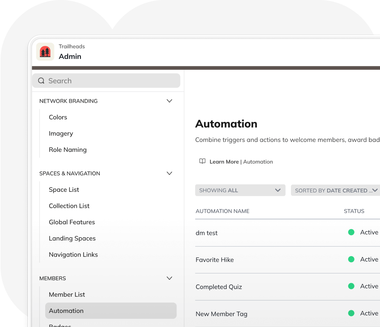 Automations Settings Panel