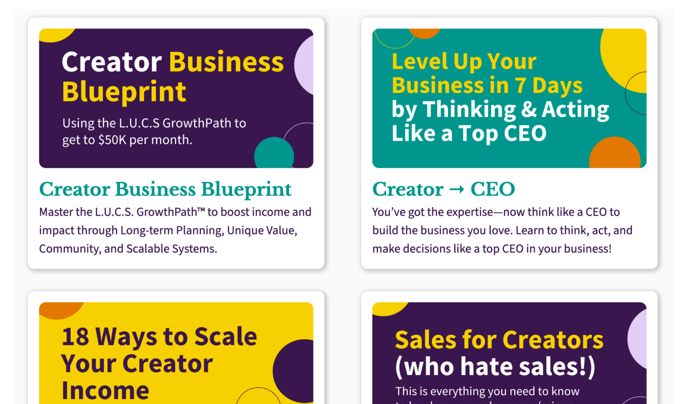 Level Up Creators Courses