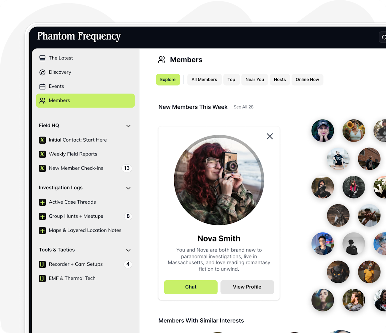 Explore Who's Here - Members directory with similar interests