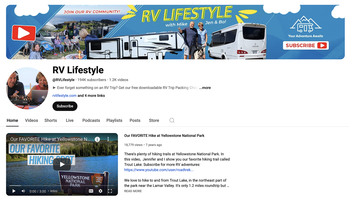 RV Lifestyle YouTube