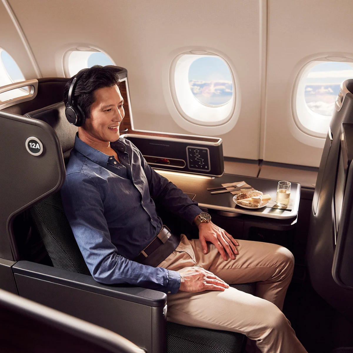 Qantas international longhaul business class. 