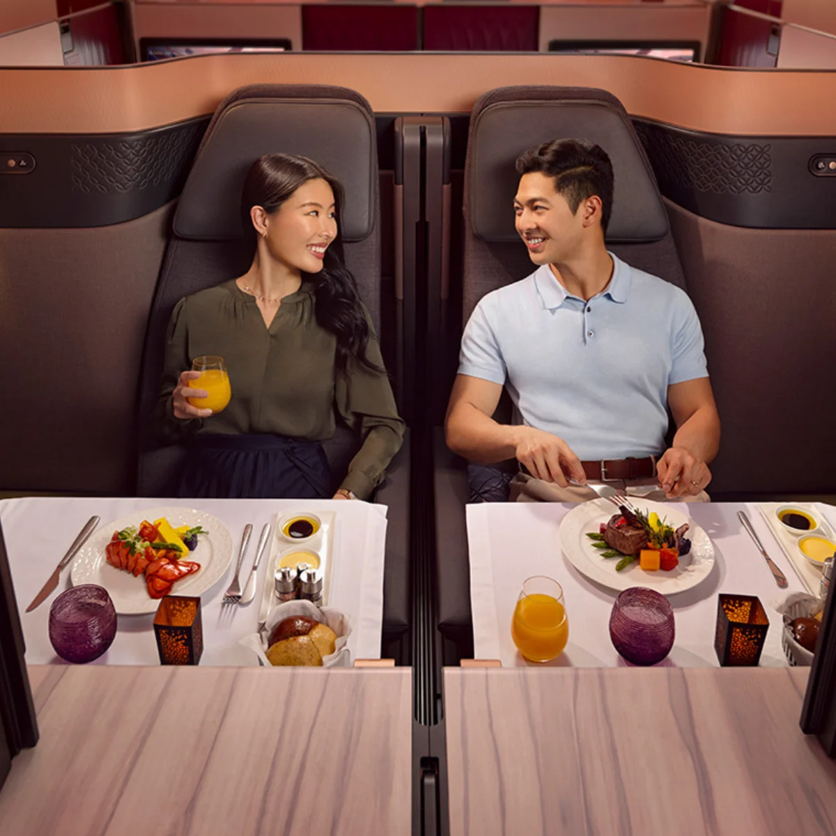 Passengers in business class. 