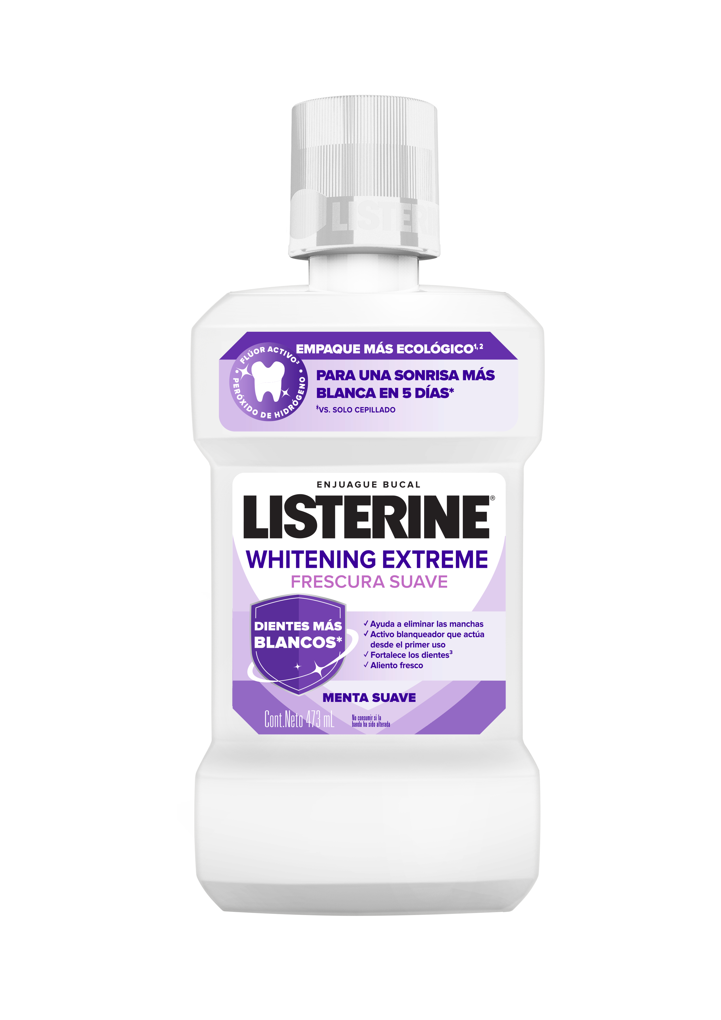 Enjuague Bucal LISTERINE® Whitening Extreme Frescura Suave FRONT