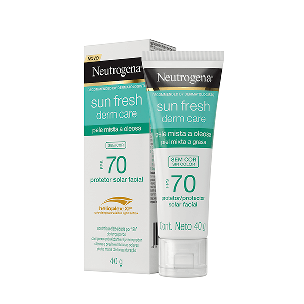 Protector Solar Facial Sin Tono Neutrogena Sun Fresh Derm Care FPS 70 40g image 1