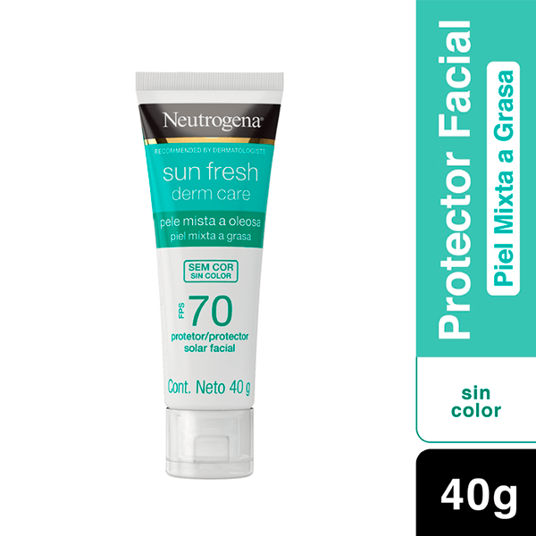 Protector Solar Facial Sin Tono Neutrogena Sun Fresh Derm Care FPS 70 40g image 2