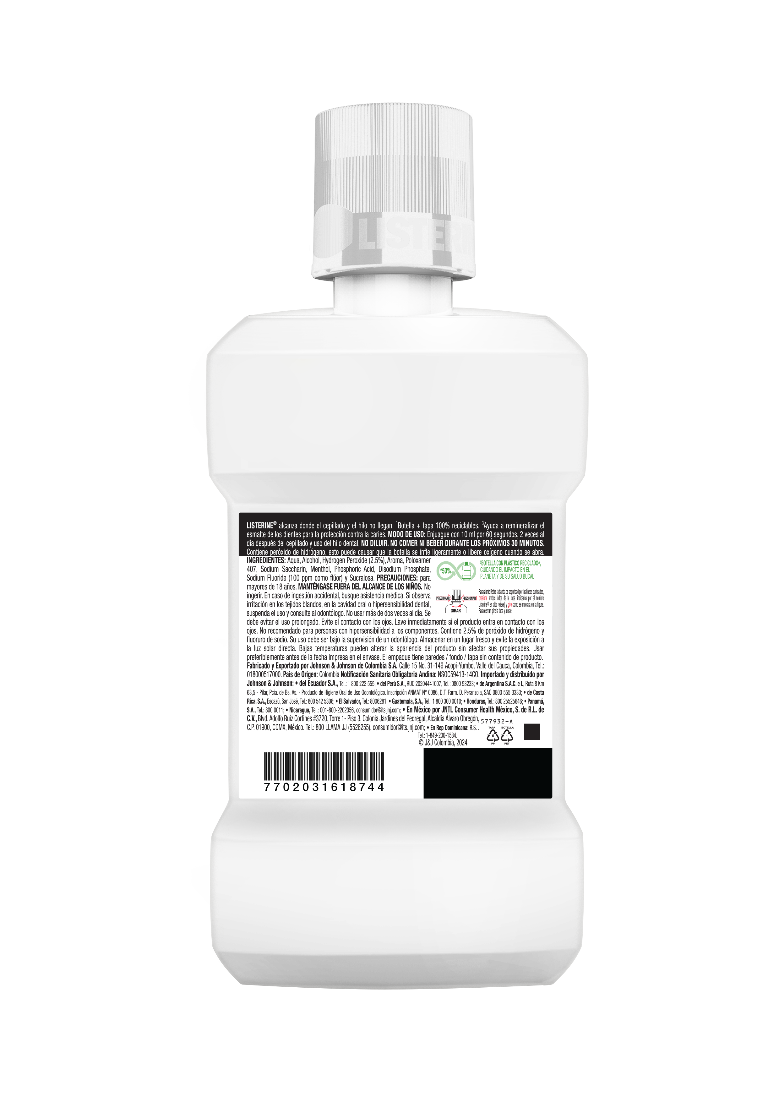 Enjuague Bucal LISTERINE® Whitening Extreme Frescura Suave BACK