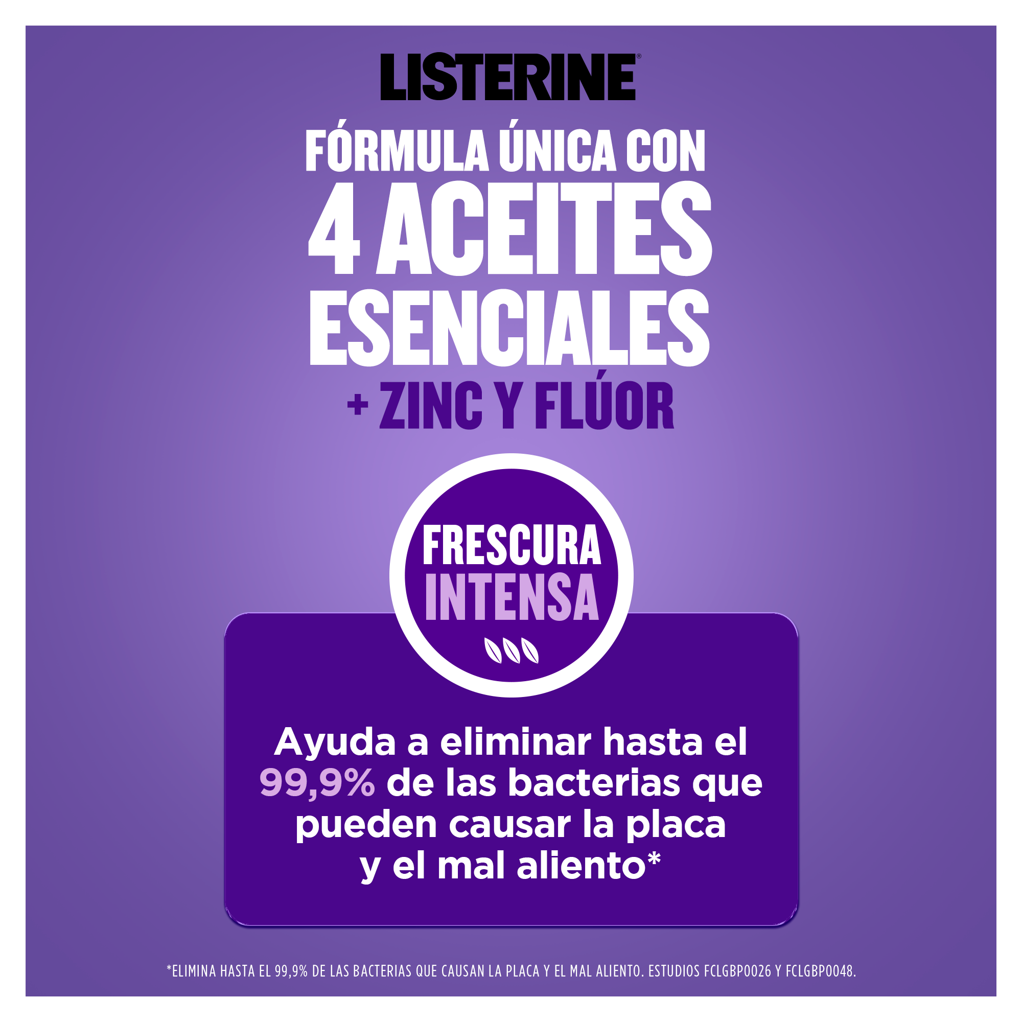 Fórmula con 4 aceites esenciales + zinc y flúor