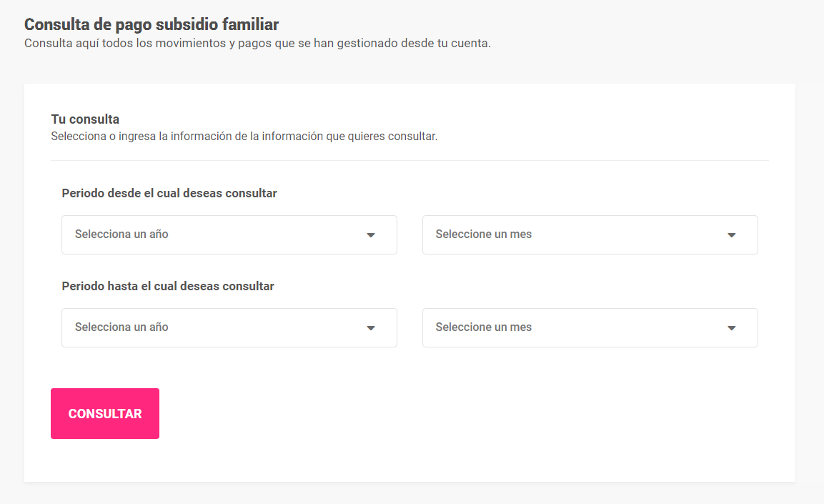 Imagen Consulta de pago Subsidio Familiar