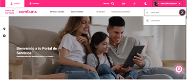Imagen Cómo actualizar mis datos en Comfama Paso 3