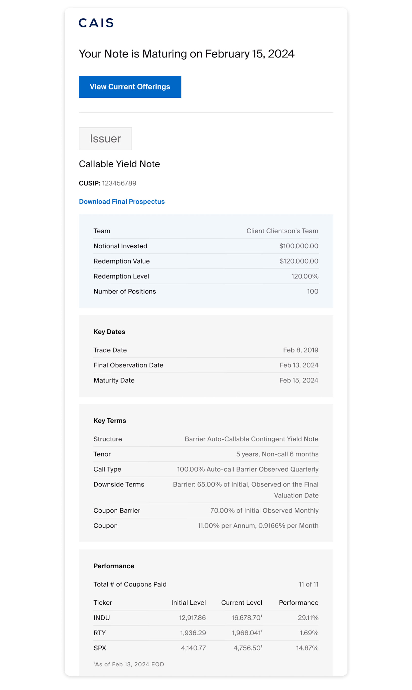 Release Notes: CAIS Tech | April 2024 - CAIS