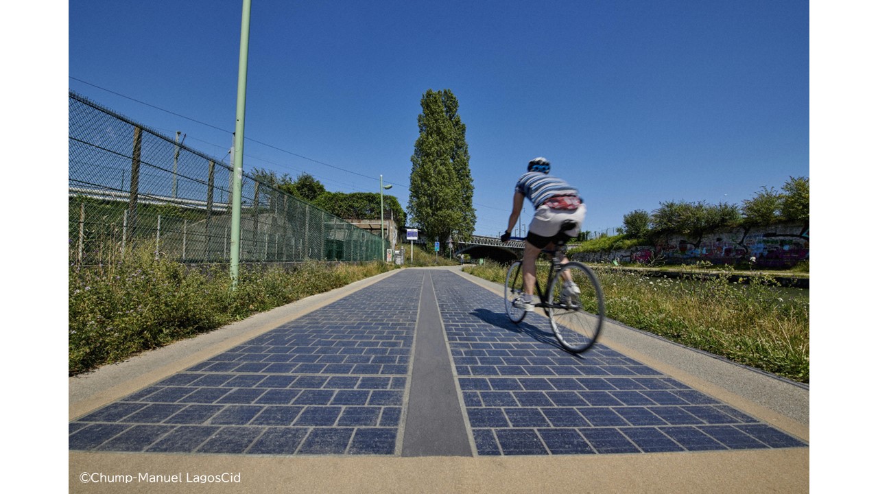 簡単に設置できる路面舗装型の太陽光発電舗装
