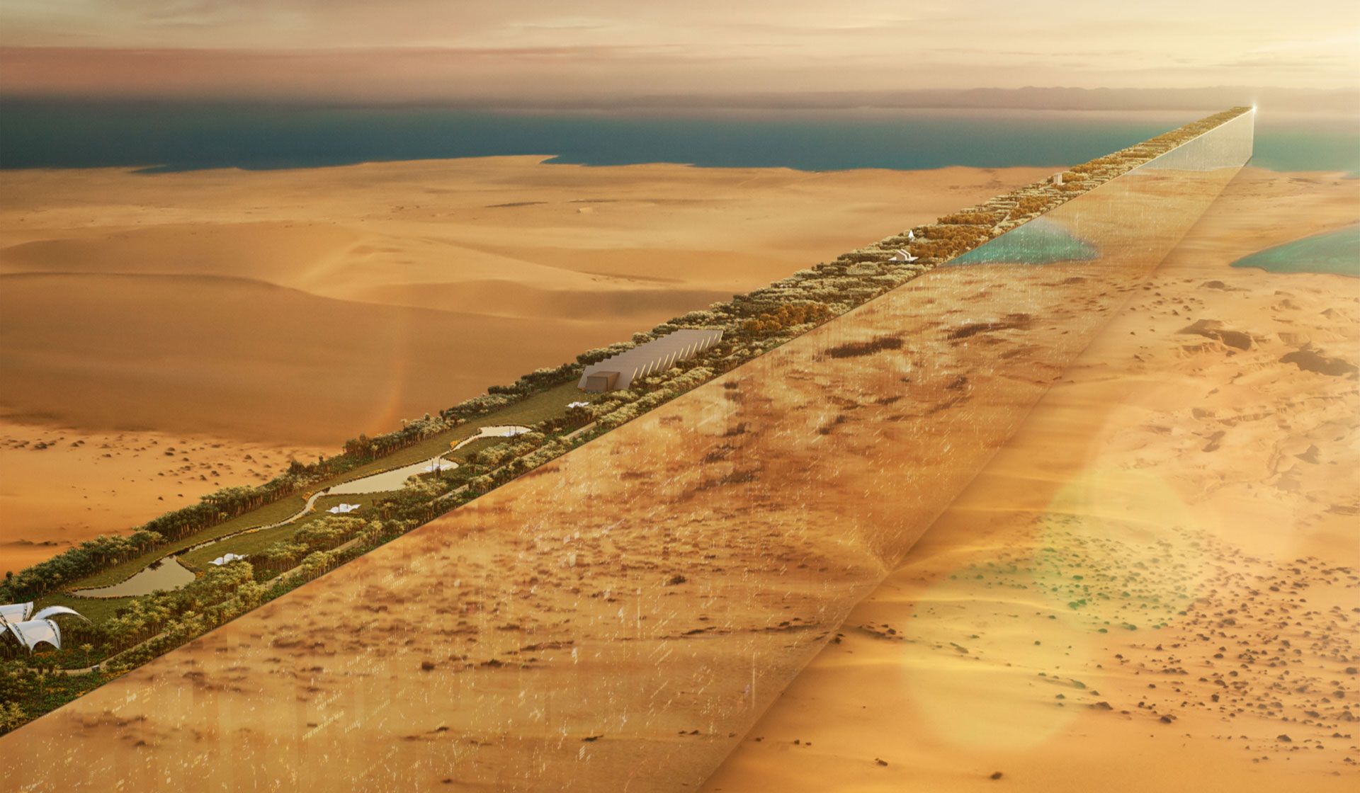 サウジアラビア 垂直性未来都市「THE LINE」
