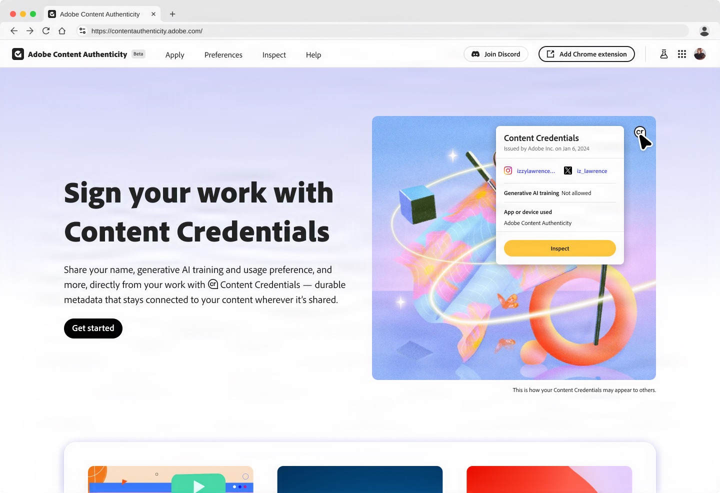 アドビ、作品に認証情報を付与できる無料webアプリ「Adobe Content Authenticity」を発表―生成AIモデルの無断学習を防止