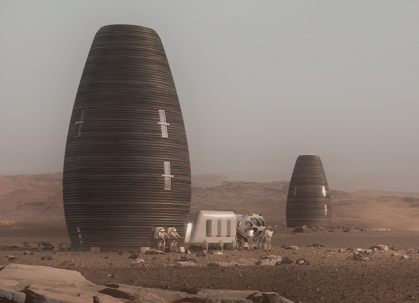 ロボットが建設する火星の3Dプリントエコホーム