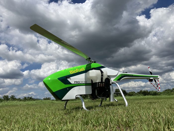 株式会社プロドローン、バイオエタノール燃料のみでの無人ヘリコプター飛行に成功