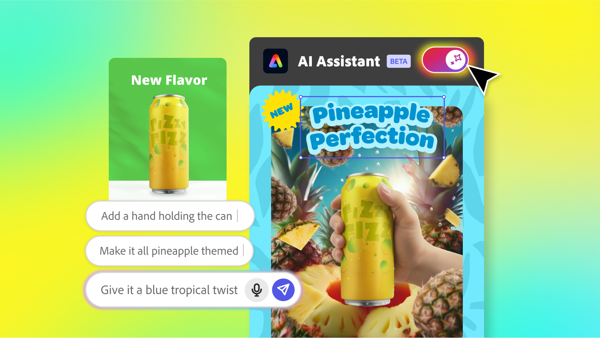 アドビ、Adobe Expressに生成AIアシスタント機能を正式導入―言葉で伝えるだけでデザイン生成