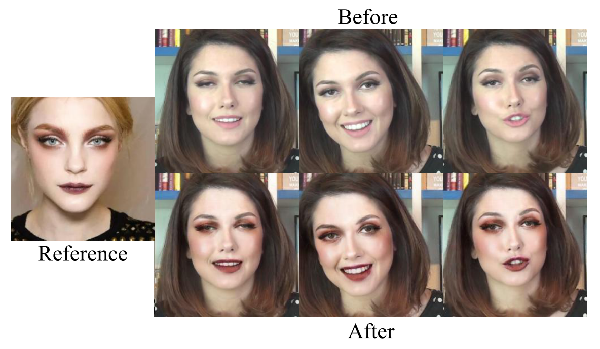 顔から顔へ化粧だけ移動させる技術