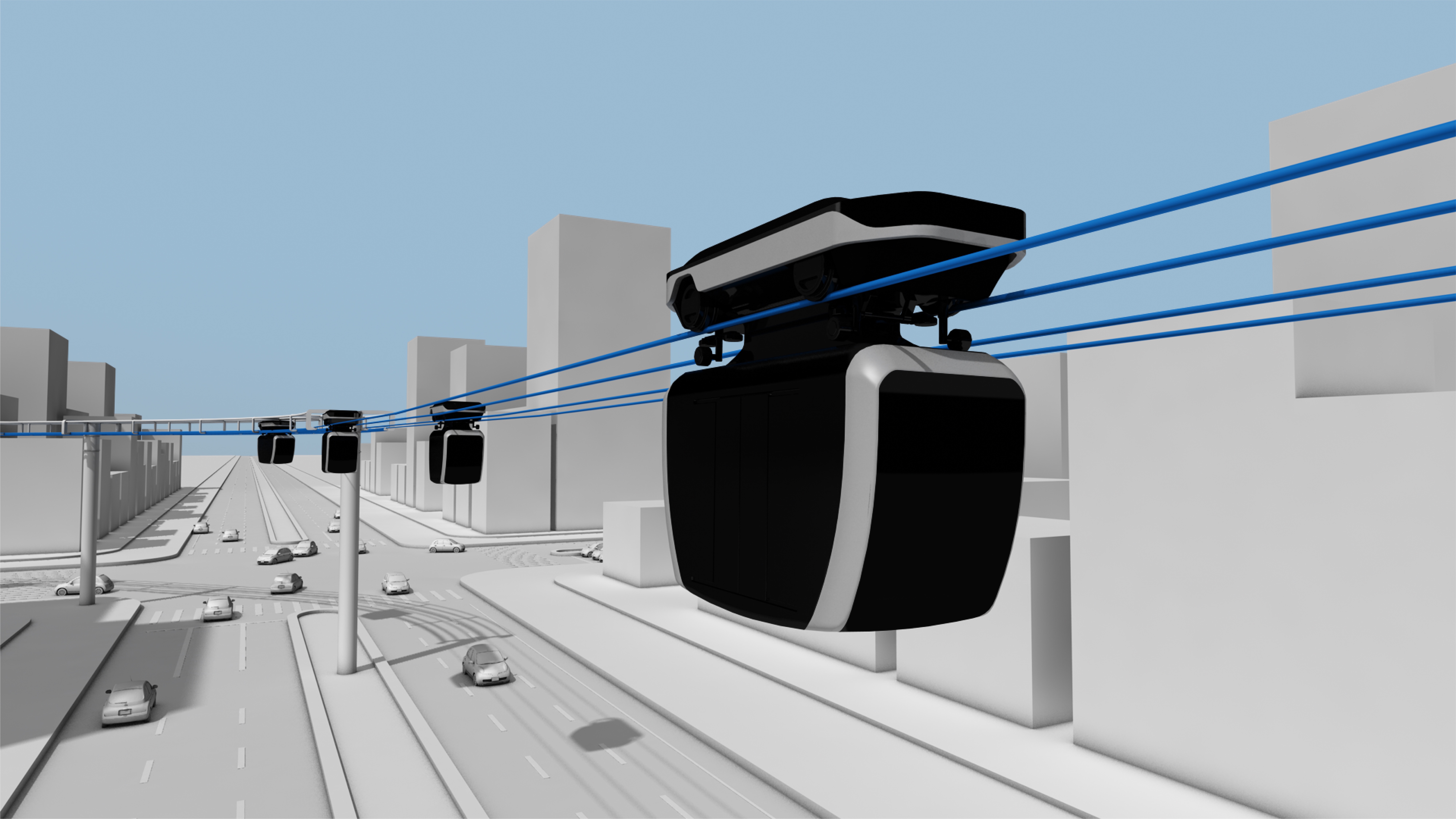 空に交通インフラを生み出す、都市型自走式ロープウェイ