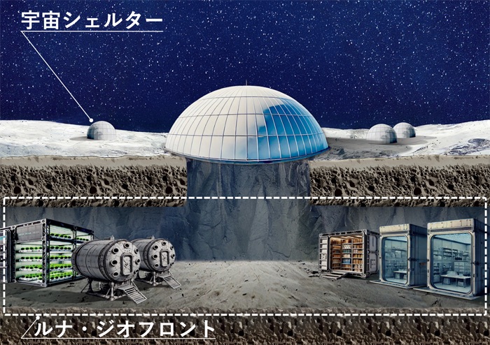 宇宙開発へ、安藤ハザマが「宇宙シェルター」と「月面地下施設」の月面構築構想をSPEXAで発表