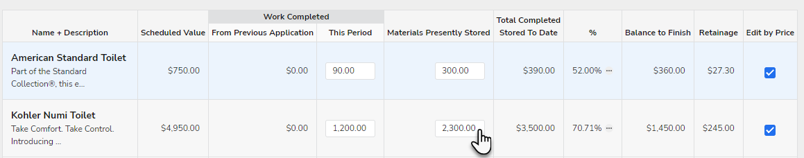 Complete Application for Payment and Continuation Sheet