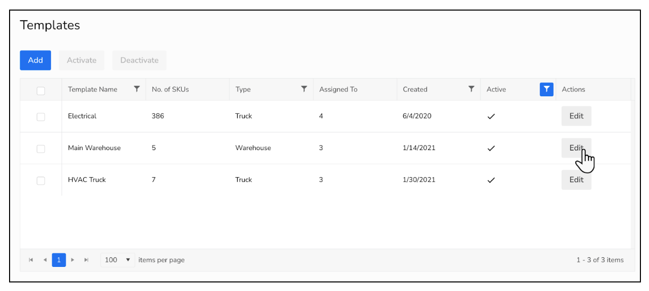 Edit Inventory Template - UofM