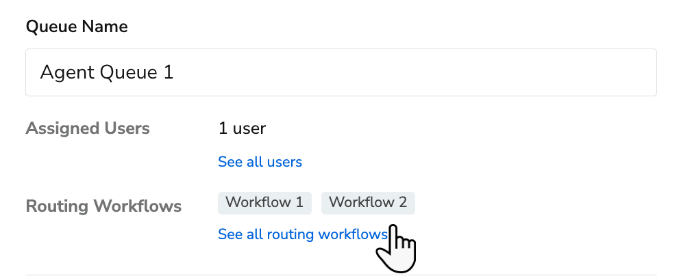 View the list of the workflows attached to your queue