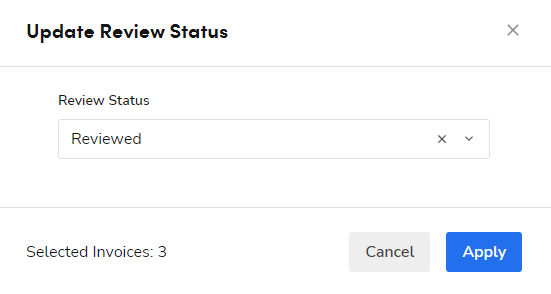 Status Review Options Update review status