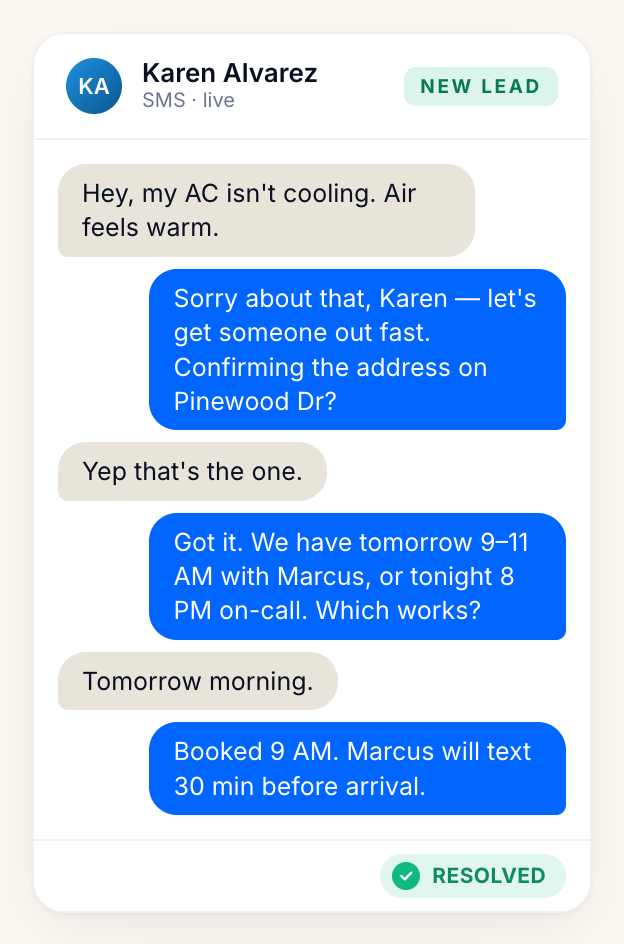 Instant Lead Response: 