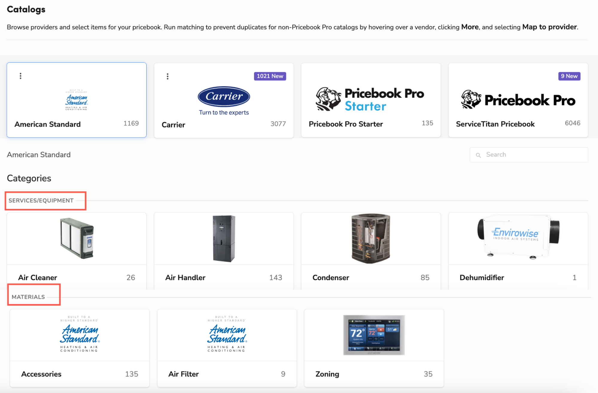 Add provider catalog items to your pricebook with Pricebook Connect
