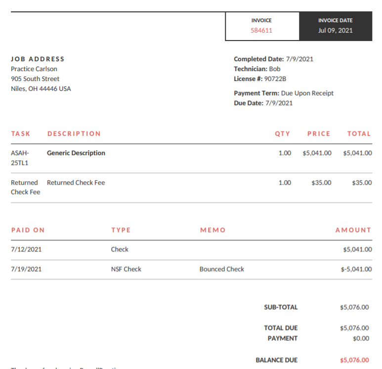 Accounting Process for Bounced Checks: recommended workflow