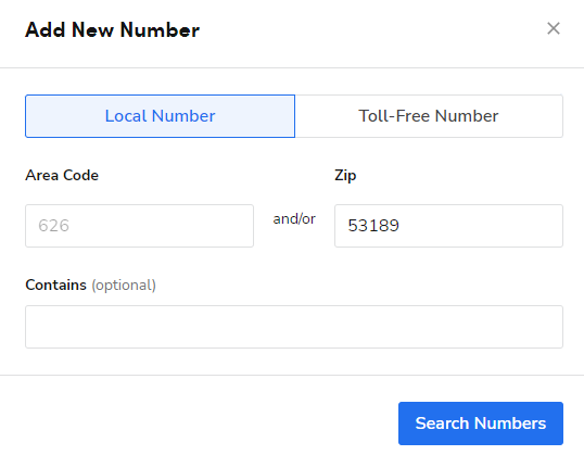 Add Number Software Viewing the Add New Number window in Phones Pro